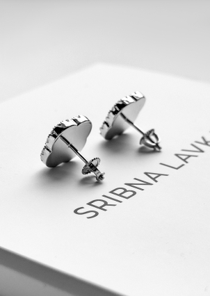 Сережки онікс Срібло 925° (родій) 978079 ч