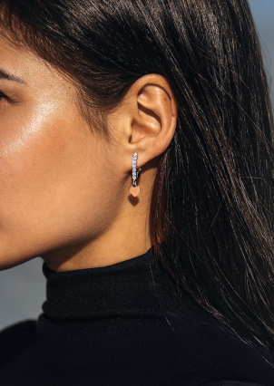 Сережки фіаніт Срібло 925° золото 375° 978080