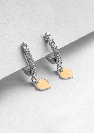 Сережки фіаніт Срібло 925° золото 375° 978080