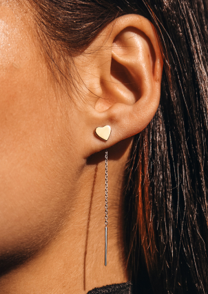 Сережки без вставок Срібло 925° золото 375° 978081