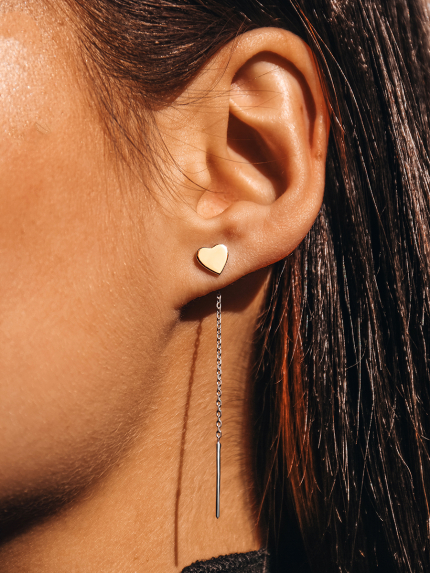 Сережки без вставок Срібло 925° золото 375° 978081