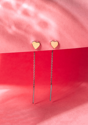 Сережки без вставок Срібло 925° золото 375° 978081