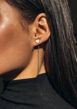 Сережки без вставок Срібло 925° золото 375° 978081