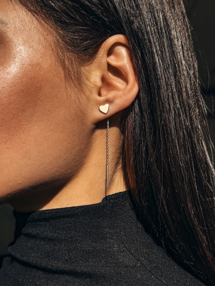 Сережки без вставок Срібло 925° золото 375° 978081