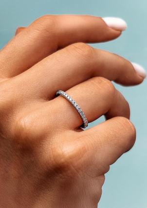 Каблучка Фіаніт (5А) Срібло 925° (родій) SR635