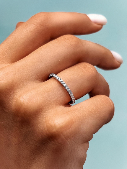 Pierścionek narzeczony (AAAA) Srebro 925° (rod) SR635