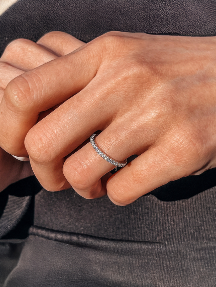 Pierścionek narzeczony (AAAA) Srebro 925° (rod) SR635