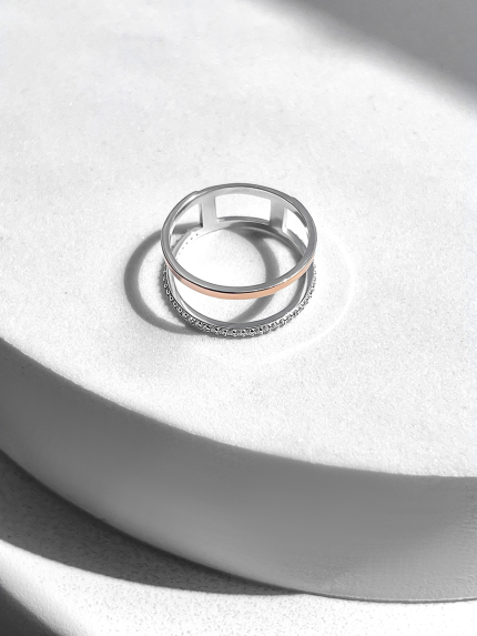 Ring cubic zirconia Silver 925° gold 375° 106050