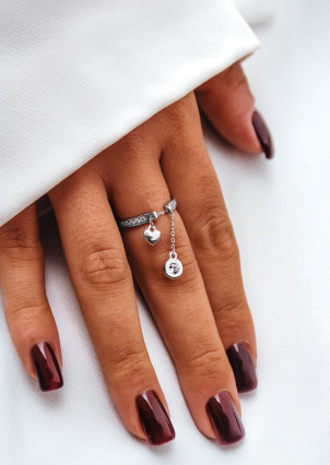 Каблучка фіаніт Срібло 925° (родій) 001161