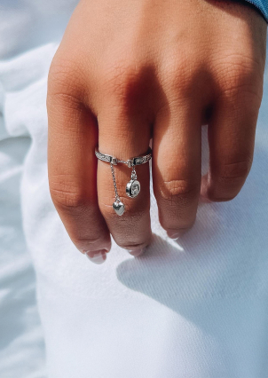 Каблучка фіаніт Срібло 925° (родій) 001161