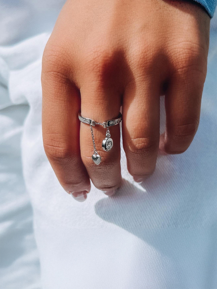 Каблучка фіаніт Срібло 925° (родій) 001161