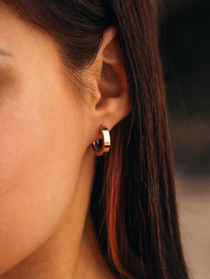 Сережки без вставок Срібло 925° золото 375° 000242