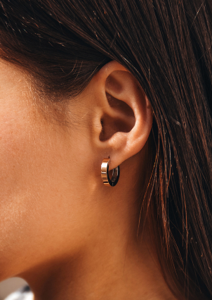 Сережки без вставок Срібло 925° золото 375° 000242