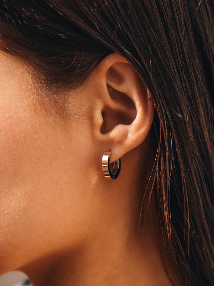 Сережки без вставок Срібло 925° золото 375° 000242