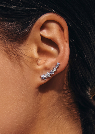 Сережки фіаніт Срібло 925° (родій) с2ф1448