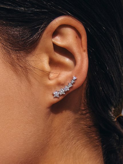 Cyanite earrings Silver 925° (rhodium) s2f1448