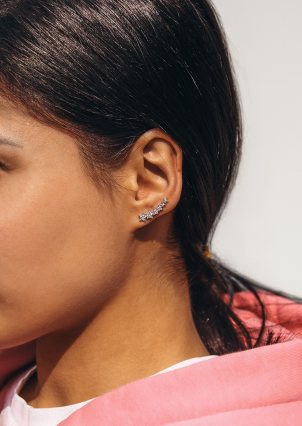 Сережки фіаніт Срібло 925° (родій) с2ф1448