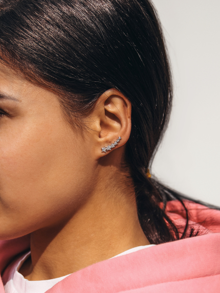 Cyanite earrings Silver 925° (rhodium) s2f1448