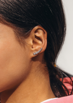 Сережки фіаніт Срібло 925° (родій) с2ф1448