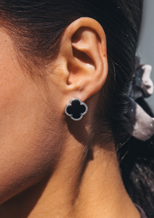 Сережки онікс Срібло 925° (родій) 978120