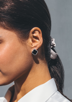 Сережки онікс Срібло 925° (родій) 978120