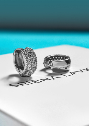 Сережки фіаніт Срібло 925° (родій) 059510