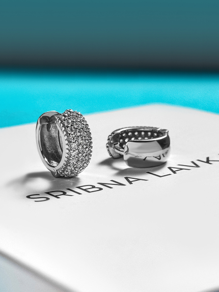 Сережки фіаніт Срібло 925° (родій) 059510