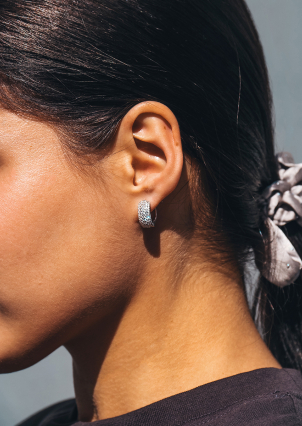 Сережки фіаніт Срібло 925° (родій) 059510