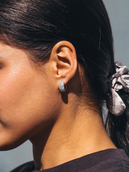 Сережки фіаніт Срібло 925° (родій) 059510