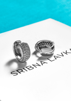 Сережки фіаніт Срібло 925° (родій) 059510