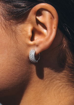 Сережки фіаніт Срібло 925° (родій) 059510