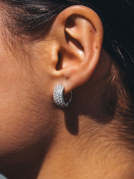 Сережки фіаніт Срібло 925° (родій) 059510