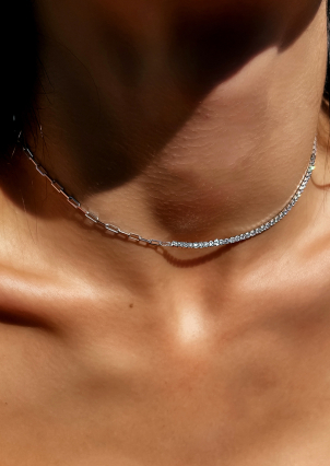 Кольє фіаніт Срібло 925° (родій) 978186