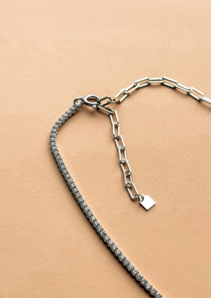 Кольє фіаніт Срібло 925° (родій) 978186