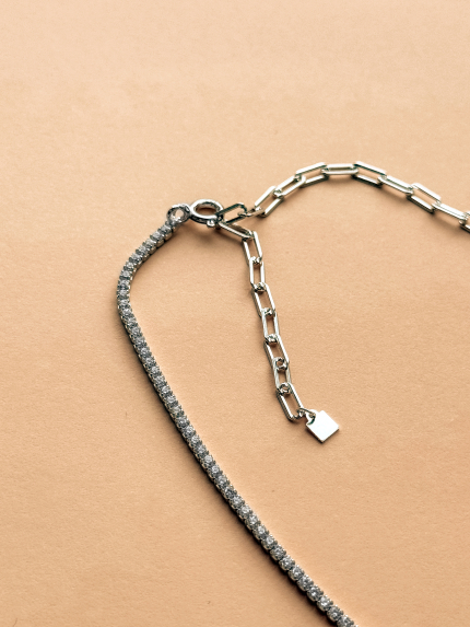 Кольє фіаніт Срібло 925° (родій) 978186