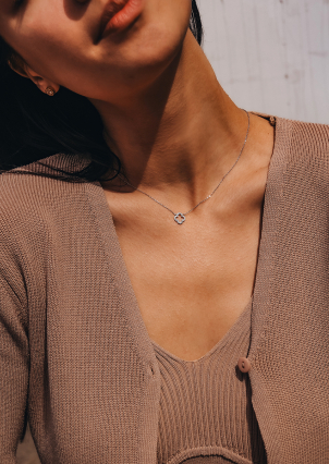 Кольє фіаніт Срібло 925° (родій) 978187