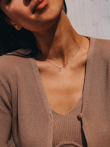 Кольє фіаніт Срібло 925° (родій) 978187