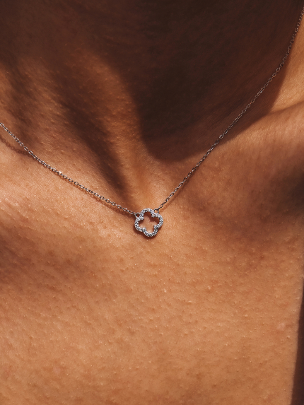 Кольє фіаніт Срібло 925° (родій) 978187