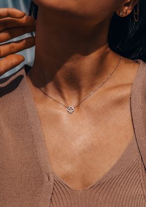 Кольє фіаніт Срібло 925° (родій) 978187