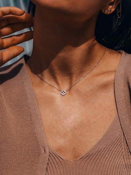 Кольє фіаніт Срібло 925° (родій) 978187