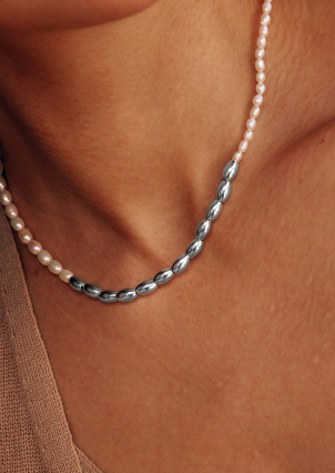 Кольє перлина Срібло 925° (родій) 978188