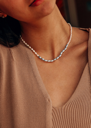 Кольє перлина Срібло 925° (родій) 978188