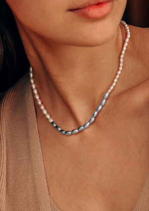 Кольє перлина Срібло 925° (родій) 978188