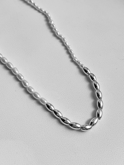 Naszyjnik z pereł Srebro 925° (rod) 978188