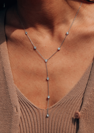 Кольє фіаніт Срібло 925° (родій) 978190