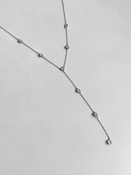 Кольє фіаніт Срібло 925° (родій) 978190