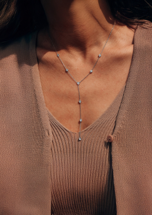 Кольє фіаніт Срібло 925° (родій) 978190