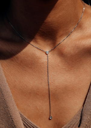 Кольє фіаніт Срібло 925° (родій) 978191