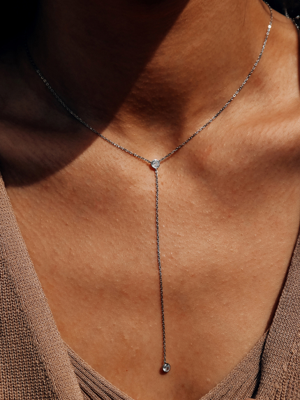 Кольє фіаніт Срібло 925° (родій) 978191