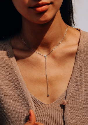 Кольє фіаніт Срібло 925° (родій) 978191